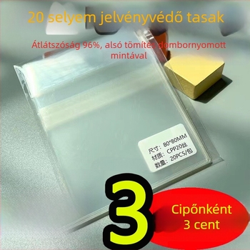 20 mm vastag ZIP-záras védőtáska, rendkívül átlátszó, önzáró, jelvények és lézeres belépőjegyek tárolására