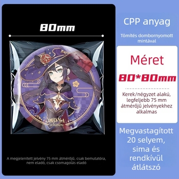 20 mm vastag ZIP-záras védőtáska, rendkívül átlátszó, önzáró, jelvények és lézeres belépőjegyek tárolására