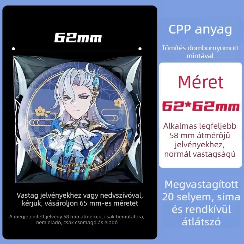 20 mm vastag ZIP-záras védőtáska, rendkívül átlátszó, önzáró, jelvények és lézeres belépőjegyek tárolására