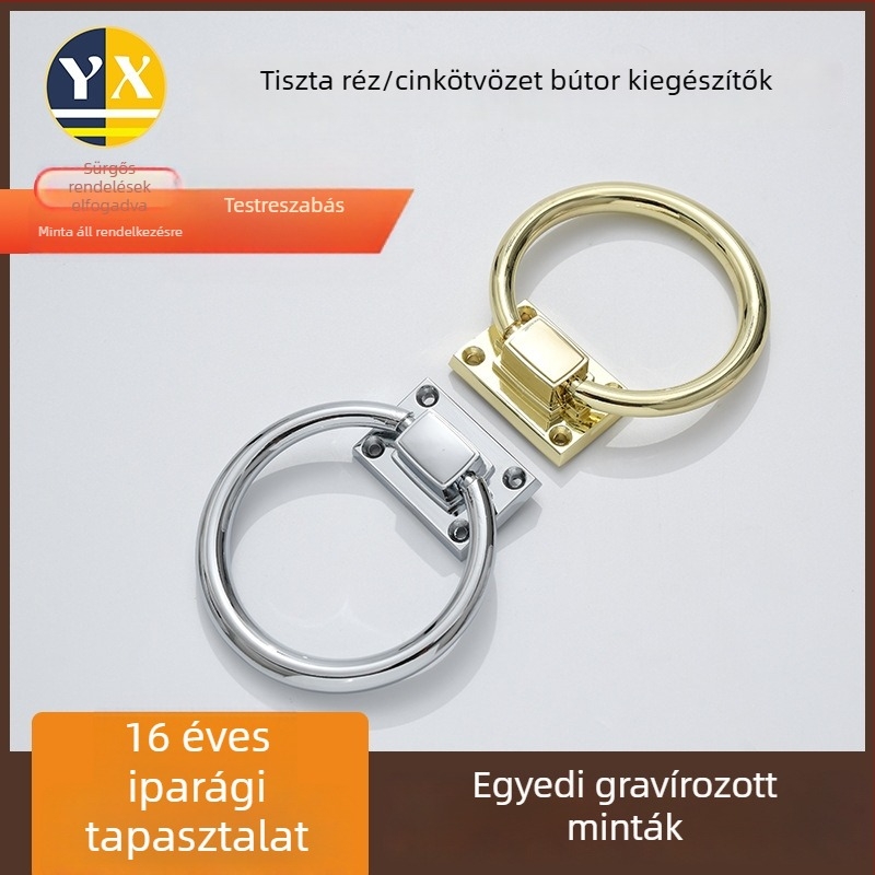 Aranyszínű cinkötvözet bútorfogantyú, modern minimalist stílus, ajtókhoz, szekrényekhez és fiókokhoz