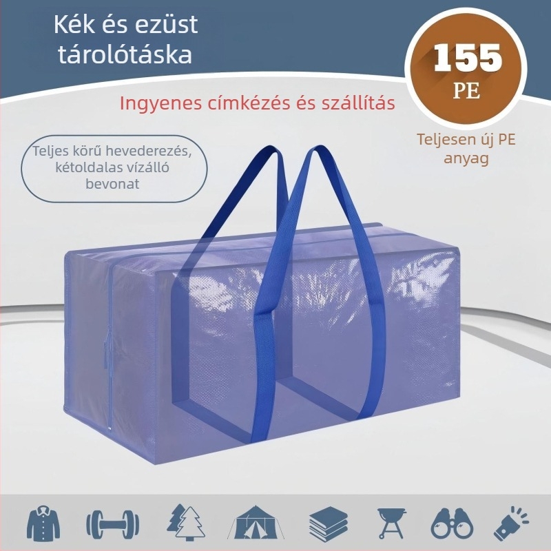 Összecsukható átlátszó tárolótáska otthoni használatra – nagy kapacitású ruhák és ágynemű tárolására költözéshez
