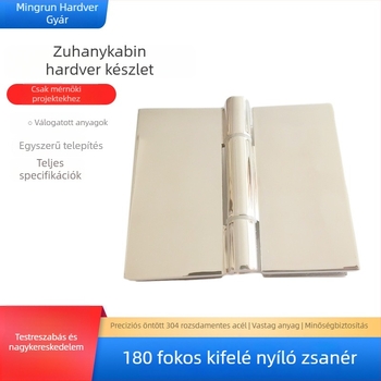 Üvegszárny ajtózsanér zuhanyzóhoz, rozsdamentes acél, 90°/180° nyitás