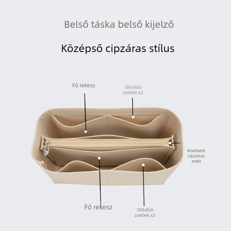 MLB új tote bucket táska belső szervező, tárolás és rendszerezés, cipzáras bélés