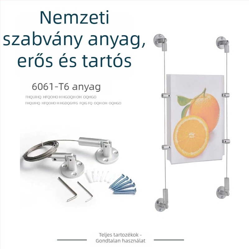 Állítható alumíniumötvözetes függőklip akril kijelzőkhöz