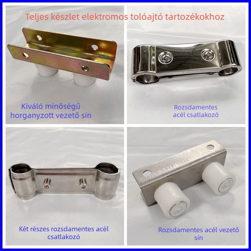 Elektromos teleszkópos ajtó kiegészítő készlet: vezető kártya, vezető görgő egysoros sínű ajtóhoz, automata ajtó alkatrészek, rozsdamentes acél gépfej és csatlakozó rögzítőelemek