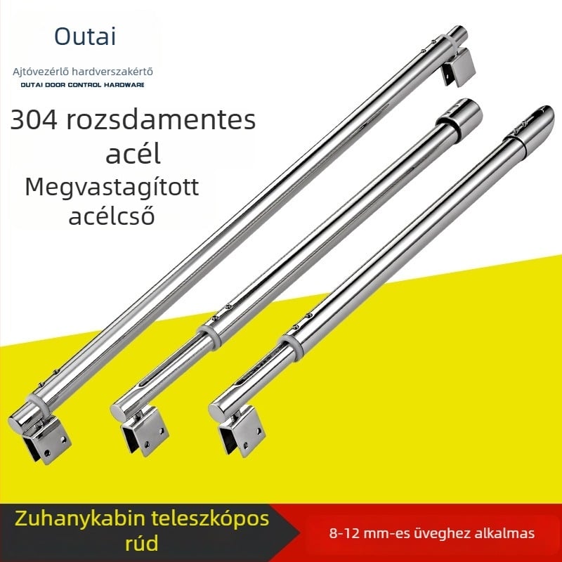 Rozsdamentes acél rögzített üveg húzórúd zuhanyfülkéhez, modell OT-BLLG-002