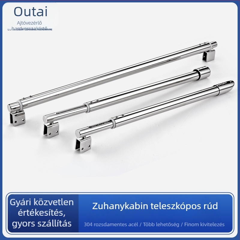 Rozsdamentes acél rögzített üveg húzórúd zuhanyfülkéhez, modell OT-BLLG-002