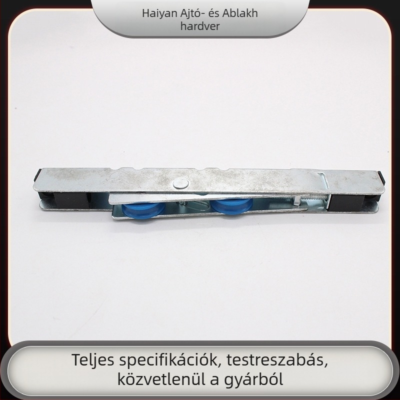 Alumínium ötvözetű görgős alkatrészek csúszóajtók és ablakokhoz, termikus szakítással, dupla görgő, hosszú szalag, szélesség 12,5 mm