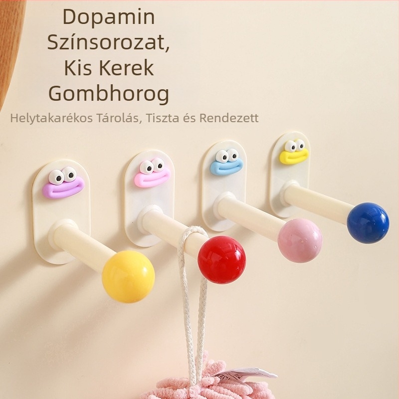 Dopamine fürdőszobai akasztó, fúrás nélküli erős ragasztó, falra szerelhető törölközőtartó, aranyos rajzfilmszerű dizájn