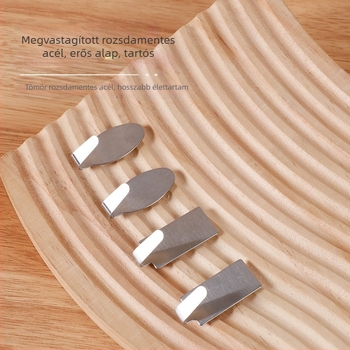 Mini kampó rozsdamentes acélból konyhához és fürdőszobához, öntapadós, fúrás nélküli, multifunkcionális, teherbírás 3–5 kg