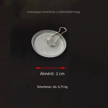 Átlátszó mennyezeti öntapadós akasztó, kis koronggal, nyom nélkül, erős tartás zászlók felakasztásához, akár 3 kg-ig