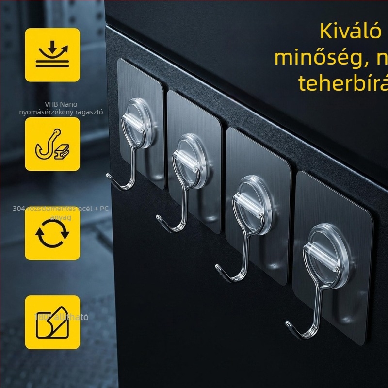 Személyre szabott PVC ragasztó kampó, egykaros falra szerelhető kampó, minimalist design, 5 kg teherbírás