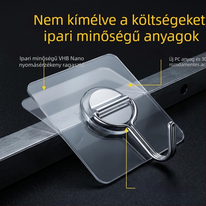 Személyre szabott PVC ragasztó kampó, egykaros falra szerelhető kampó, minimalist design, 5 kg teherbírás