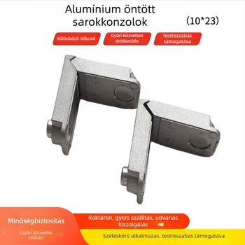 Öntött alumínium sarokszerelvény, 10x23 mm, ajtó- és ablakhoz, 90°