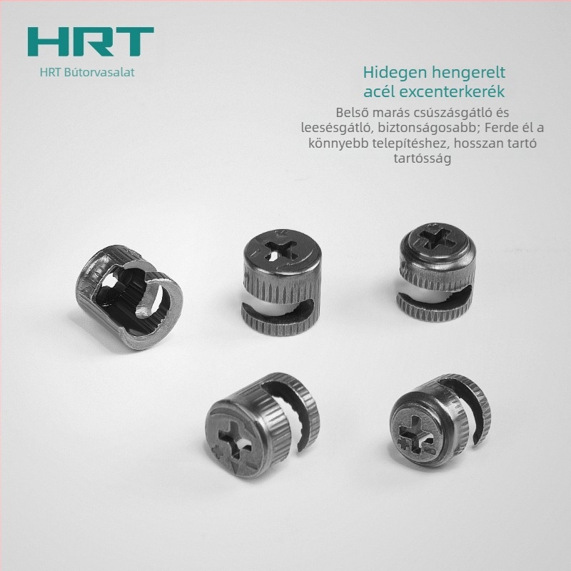 Huier Tai bútorhardver 12 mm-es három‑az‑egyben csatlakozó gardróbhoz és szekrényhez, hideg hengerelt acél, excentrikus görgő, három az egyben kapcsoló