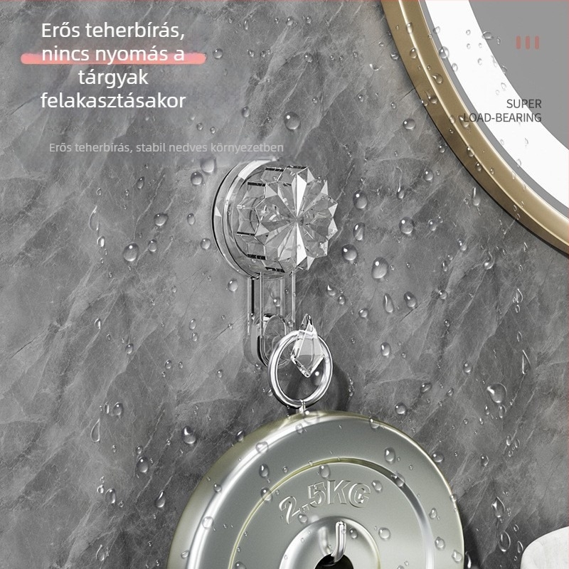 Könnyű luxus szívókampó – erős falra szerelhető, fürdőszobába és konyhába