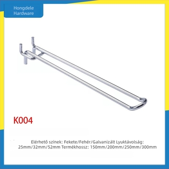 U alakú pegboard horog, dupla fejű, bőrápolási termékek kiállításához