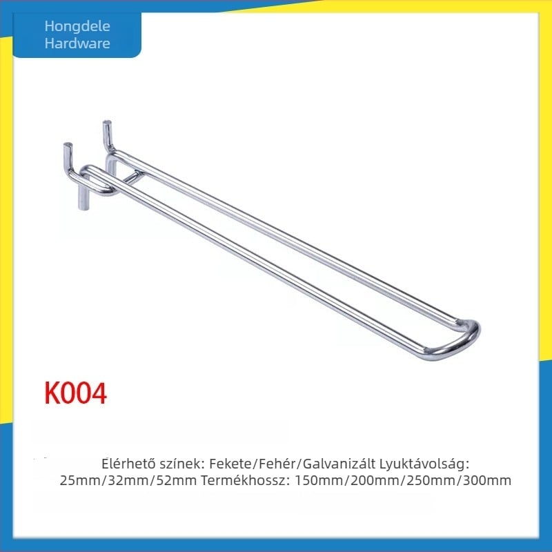 U alakú pegboard horog, dupla fejű, bőrápolási termékek kiállításához