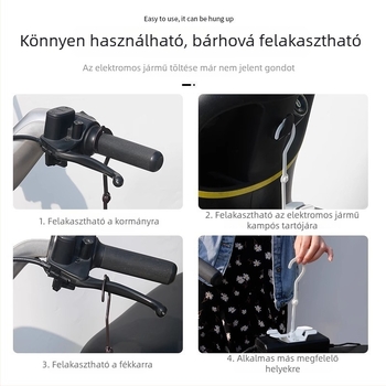 Elektromos jármű töltőhöz tartó, 360°-os forgás, leesés elleni, csúszásmentes, praktikus tartó