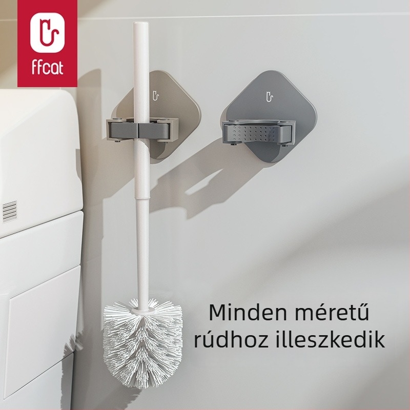 Ragasztós falra szerelhető tartó mop-hoz és söprűhöz, műanyag, modern dizájn