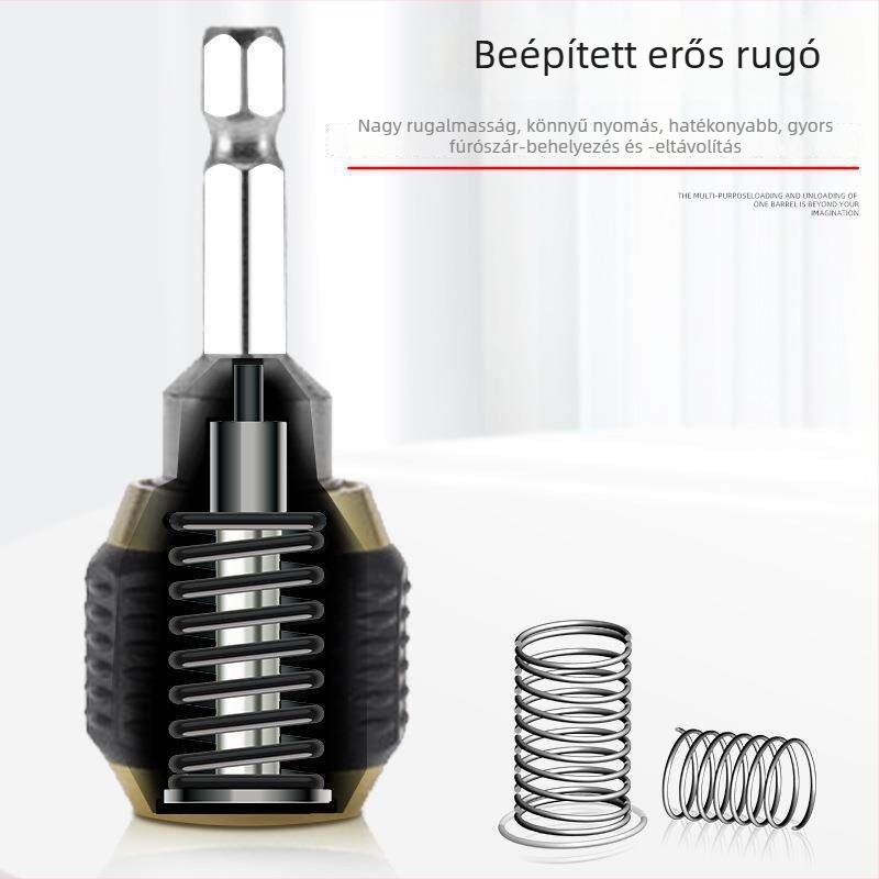 Háromszárú tokmány adapter elektromos fúróhoz, gyorscserés kivitel, 1/4 hüvelykes hex bemenet és önzáró gyorscsatlakozó