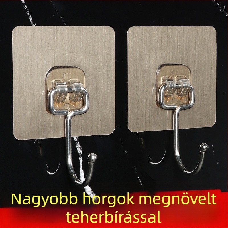 Erős ragasztóhorog a falra – átlátszó, nyom nélkül, 5 kg teherbírás, fúrás nélküli rögzítés