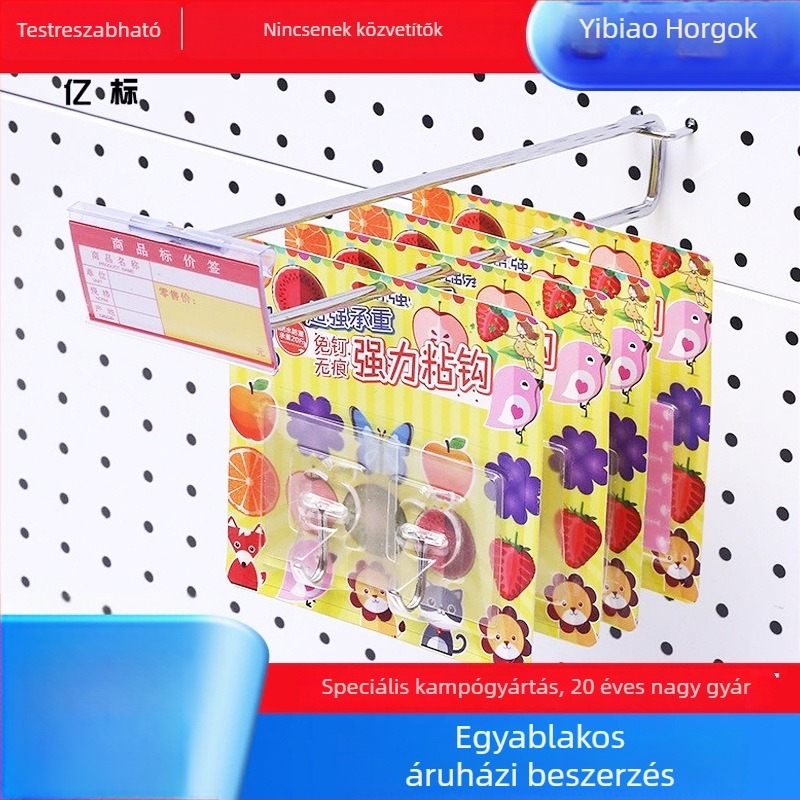 Lyukasztott tábla horog, háromszög alakú, kettős vonalú dizájn, krómozott vas, 5 kg teherbírás