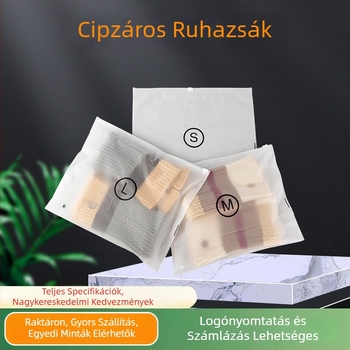 Ruházati cipzáártas tasak, egyrétegű, 6 szál, 34×28 EVA matt csomagolási és tároló taska, háztartási önzáró taska