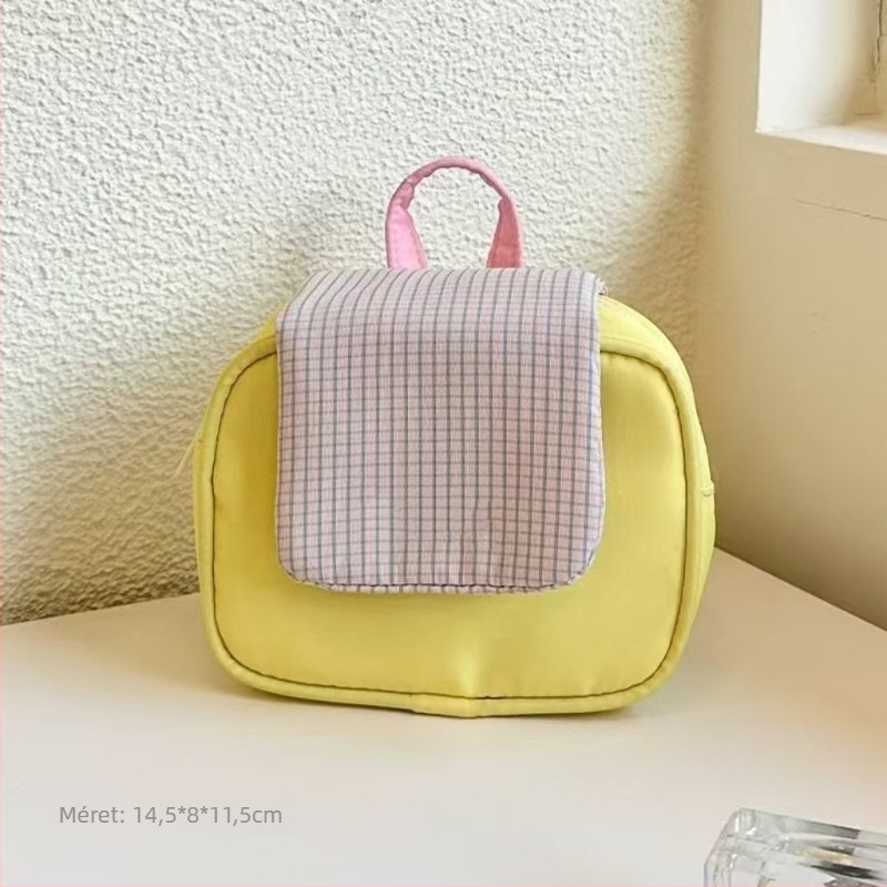Nylon quiltelt tároló táska kapocscsattal, sok rekesszel és nagy kapacitással – utazáshoz kézben tartható sminktáska