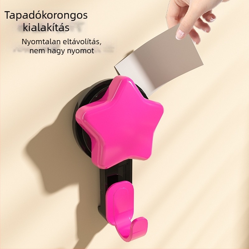 Szabadalmaztatott pentagrammás vákuumkampó – erős teherbírás, fúrás nélkül, aranyos csillag alakú kampó ajtóra