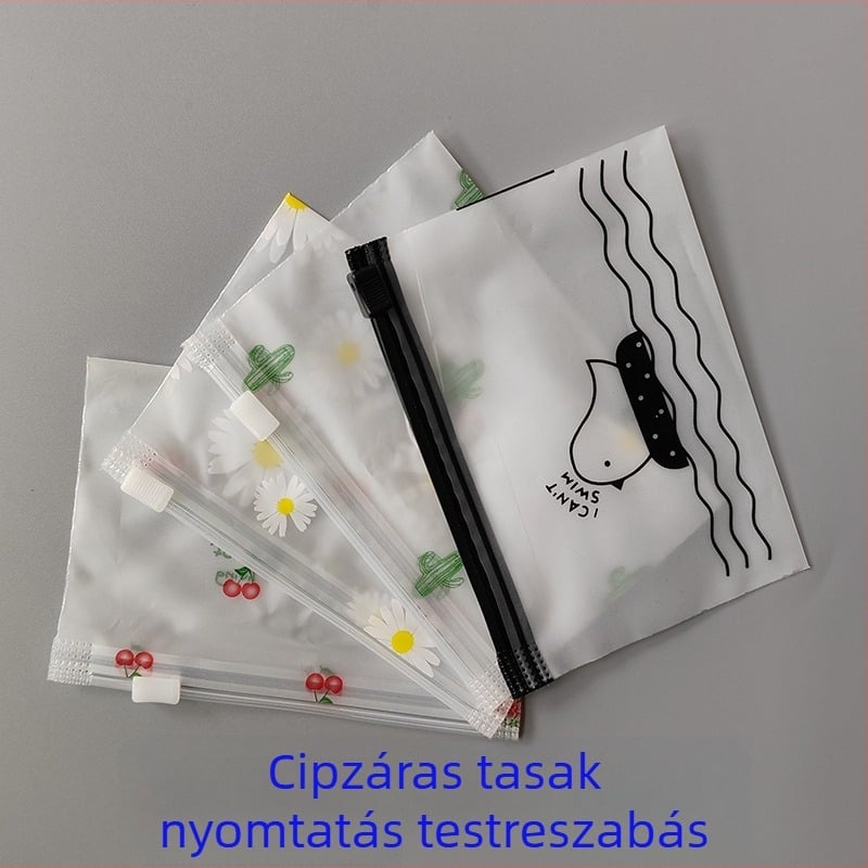 Egyedi matt cipzáras zacskó nyomtatott logóval, ruházati csomagolás és tárolás