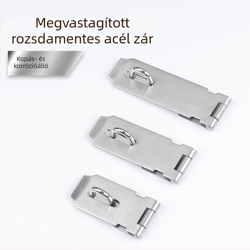 304 rozsdamentes acél ajtózár, megerősített zárófül, 90° derékszög, 3/4/5 hüvelykes méretű ajtókhoz, lopás elleni