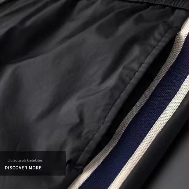 Férfi nyári sportos nadrág ice-silk anyagból, slim fit, vékony, csíkos, gyorsan száradó