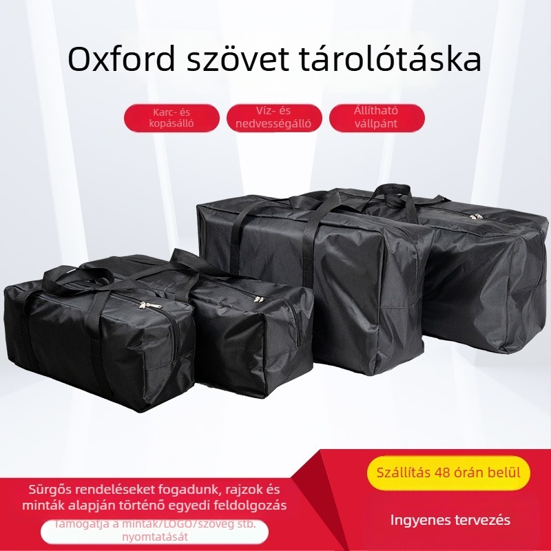 Fekete oxford anyagból készült tároló táska, vízálló, nagy kapacitású, többfunkciós utazáshoz és edzéshez