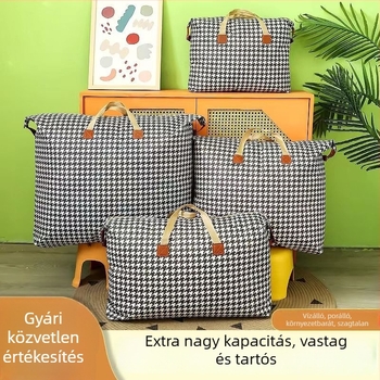 Nagy kapacitású nedvességálló ruhatároló táska cipzárral költöztetéshez