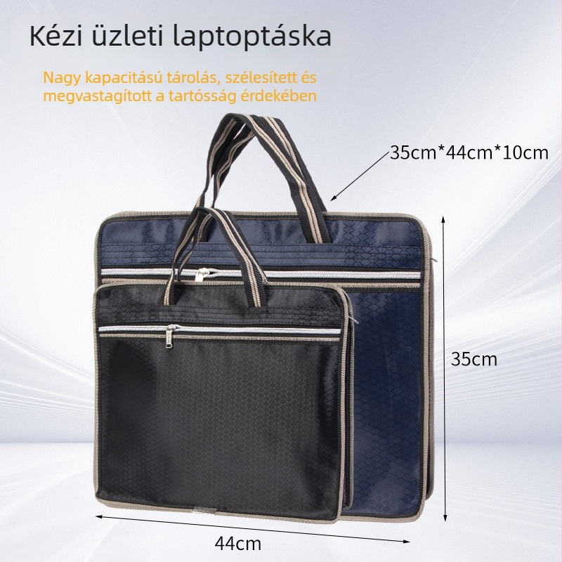 Konferenciákra és képzésekre szánt dokumentumtáska, portfólió-stílusú, négyszögletes, személyre szabott logóval