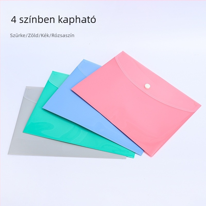 PP irattartó kapoccsal, vízálló, nagy kapacitású, több színben