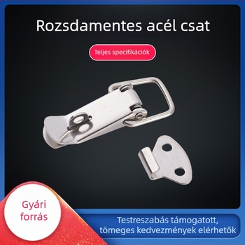 L106 Rozsdamentes acél rugós csat - nehéz kivitelű hardverzár poggyászhoz (duckbill forma)