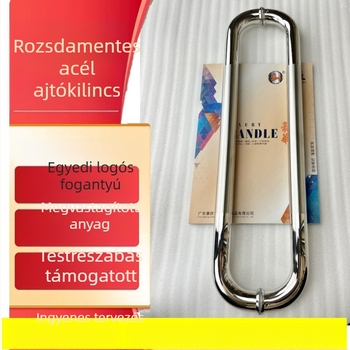Üveg zuhanyajtó fogantyú, keret nélküli tolóajtókhoz, O- alakú hajlítás, rozsdamentes acél