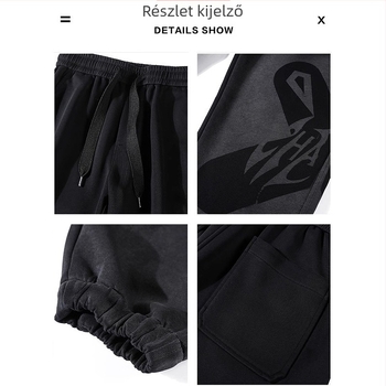 Férfi gradientes edzőnadrág, lazán szabott, plusz méret, tavasz–ősz, mindennapi sportos nadrág
