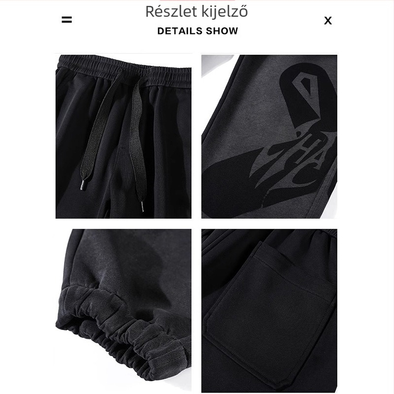 Férfi gradientes edzőnadrág, lazán szabott, plusz méret, tavasz–ősz, mindennapi sportos nadrág