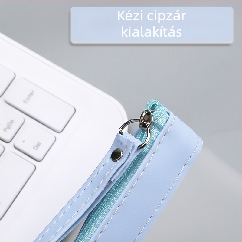 Megvastított vízálló TPU tároló táska A4 dokumentumokhoz cipzárral, átlátszó diák irattartó