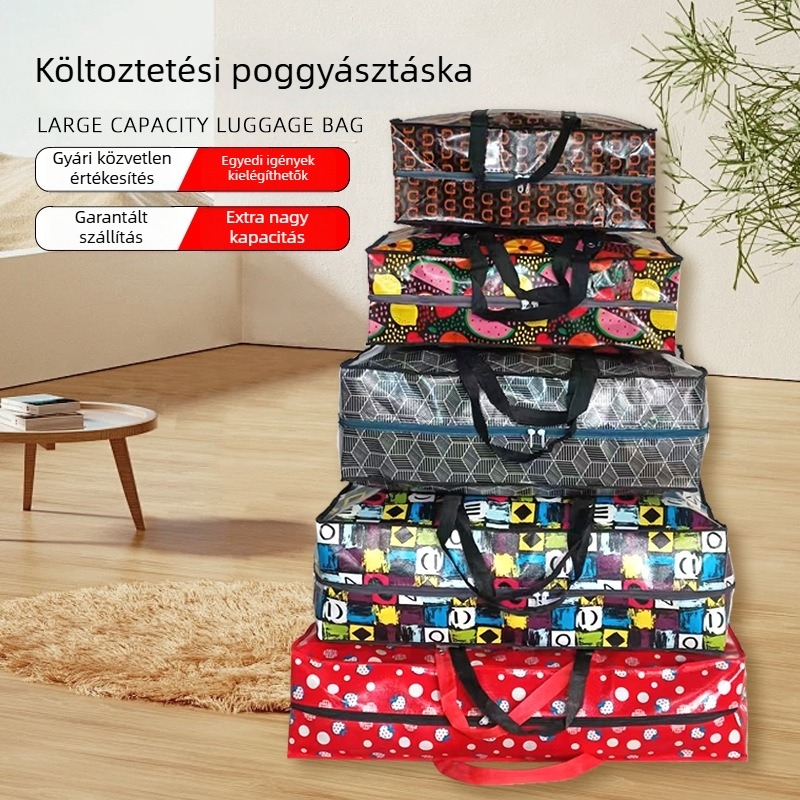 Szatén anyagú kézi utazótáska óriási kapacitással költözéshez és utazáshoz