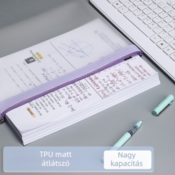 A4-es TPU tárolótáska matt felülettel, vízálló cipzáros átlátszó kézitáska egyedi nyomtatással