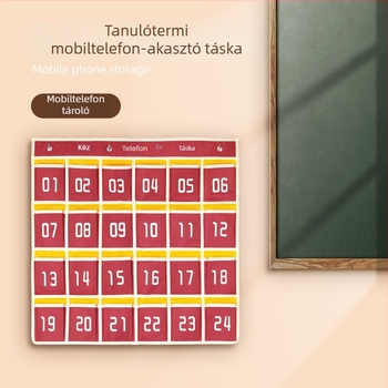 Fali mobiltelefon-tároló táska osztályterembe, függő tároló telefonokhoz és ugrókötélhez