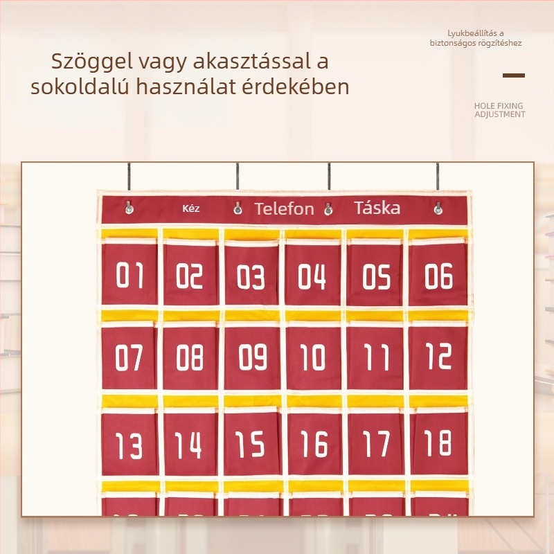 Fali mobiltelefon-tároló táska osztályterembe, függő tároló telefonokhoz és ugrókötélhez