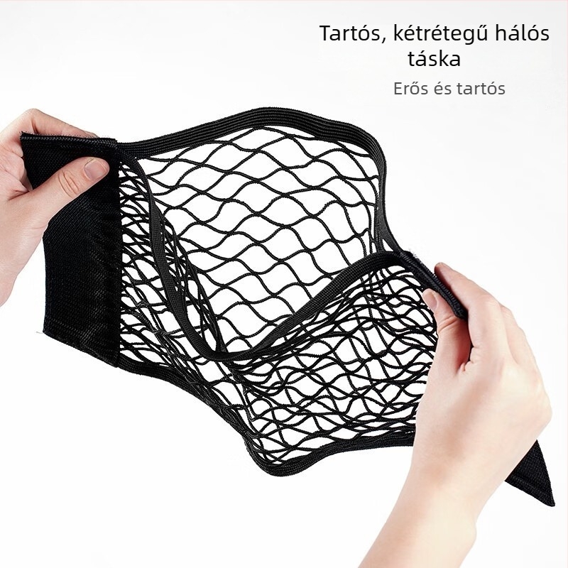 Kétrétegű Velcro-hálós tároló, falra szerelhető, nagy kapacitású, konyhai rendező