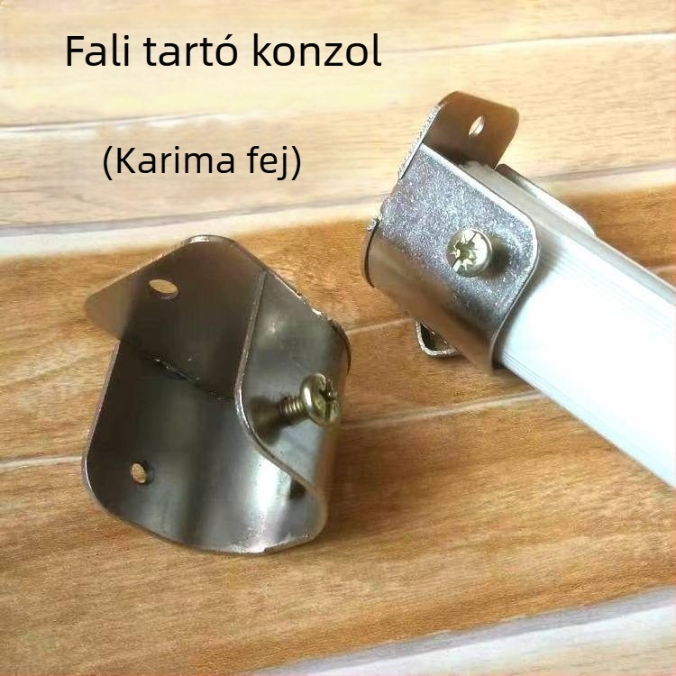 Felső falon rögzíthető függönyrúdszárny, oldalsó alap, fém flán fej gardrób- vagy római rúdhoz – univerzális kiegészítő