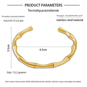 Nyitott rozsdamentes acél karkötő, minimalist stílusú női ékszer Koreai ihletésű