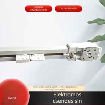 Csendes sín elektromos függönyökhöz 82-es végzárókkal és hajtó dobozzal